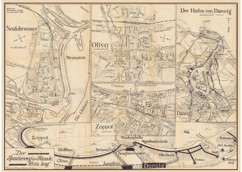 Stadtplan Danzig 1934 - Zur Vergrößerung (Anzeige als PDF) Bild anklicken!